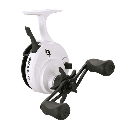 13 FISHING - Freefall Ghost - Inline Ice Fishing Reel - 2.5:1 Gear Ratio - Left Hand Retrieve - BBFFGW2.5-LH