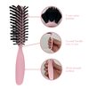 Styling Gear Detangling Hair Brush Nylon Bristles 7 Row Teasing Womens Brush For Thick Hair Small Travel Hairbrush Brush For Hair 2 Pcs. (Light Pink)