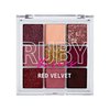 Ruby Kisses Eyeshadow Palette Highly Pigmented Eye Makeup 9 Shades Matte Shimmer Metallic Eyeshadow Palette (Red Velvet)