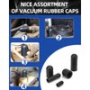 Rubber Vacuum Caps Plug Kit, 90 PCS 10 Sizes Assorted Vacuum Plugs Hose End Caps Assortment Kit for Carburetor, Manifold, Automotive 3/16'' 5/16" 1/8" 1/4" 1/2'' 3/8''