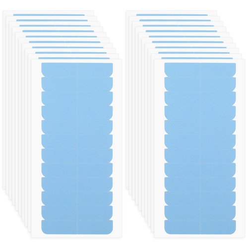 Mabor 240Pcs Tape for Hair Extensions, 1.58 x 0.32 Inch Human Replacement Tape for Hair Extensions, Double Sided Hair Extension Tape Strips Adhesive Wig Tape Beauty Tools (Blue)