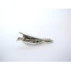 Generic Small white oval stone metal alligator hair clip fine thin hair