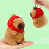 Ditucu 2 Pcs Capybara Plush Keychain Toys Kawaii Strawberry Turtle Capibara Stuffed Animals Dolls Pendant for Backpack Decoration Gift for Kids