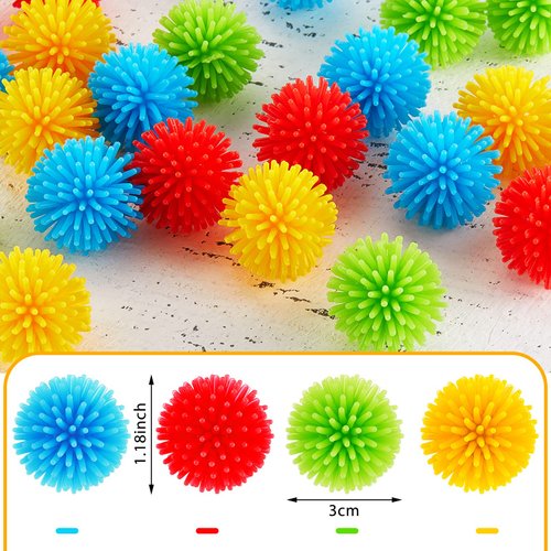 Mini Porcupine Balls Multicolor Hedge Balls for Teens Adults Spiky Colorful Balls Fidget Toys for Teens, Birthday Party Favors (40 Pieces)
