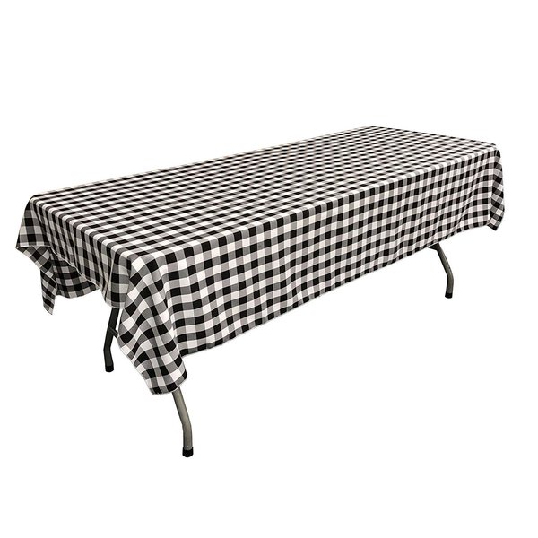 Rectangular Checkered Tablecloth 60x120 Inches (Black & White) By Runner Linens Factory
