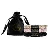 Noir Roche Luxury Silk Scrunchies with Travel Pouch- 100% Mulberry Silk Hair Ties- Gentle Elastic Hair Ties for All Hair Types- OEKO TEX Standard 100 (Set of 3: Black, Pink, Beige)
