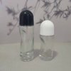 2Pcs 70ml/2.36oz Clear Glass Deodorant Roller Bottle with Plastic Roller Ball & Black Lid Deodorant Bottles Essential Oil Roller Bottles Empty Deodorant Containers, Thin-Waist Style