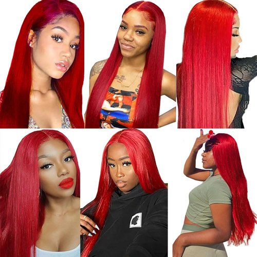 Red Human Hair Bundles Burgundy Human Hair 3 Bundles 28 30 32 Inch Brazilian Virgin Bright Red Straight Bundle Human Hair Extensions Red Straight Bundles Human Hair Weave