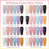 SUPWEE Pearl Gel Nail Polish 6 Colors Pearlescent Mermaid Nail Polish Shimmer Pink Blue Pearl White Gel Nail Polish Shell Swirl Thread Effect Soak Off UV LED Manicure Salon At Home Nail Art