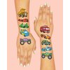 xo, Fetti Cars and Trucks Temporary Tattoos for Kids - 42 Foil style | Birthday Party Supplies, Race Car Party Favors + Construction Decor