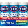 Clorox Disinfecting Wipes Value Pack, Cleaning Wipes, 35 Count Each, Pack of 3 (Package May Vary)