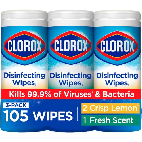 Clorox Disinfecting Wipes Value Pack, Cleaning Wipes, 35 Count Each, Pack of 3 (Package May Vary)