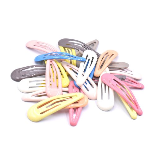 Art&Beauty 25pcs Assorted Color Glossy Snap Prong Clips Non-Slip Hair Clips Barrettes for Girls Ladies Women