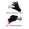 AFT90 2 Heat Resistant Glove for Hair Styling, Curling Iron, Flat Iron and Curling Wand, Black, Pink Edge