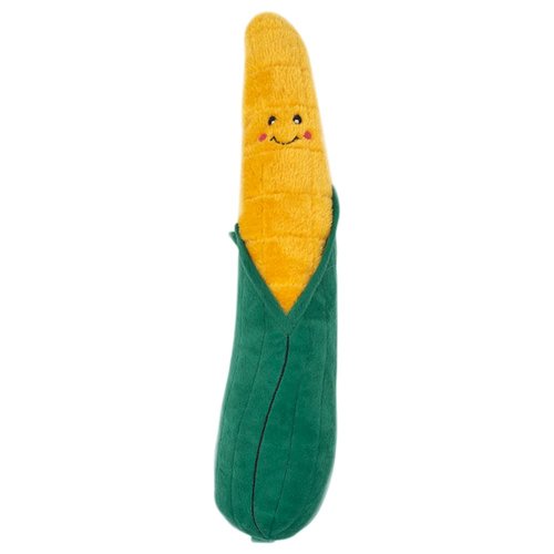 ZippyPaws Jigglerz Plush Dog Toy with Squeaker, Stuffed Toy for Tough Play, Corn
