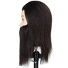 JMHAIR Professional Barber Male Mannequin head with human Hair Men Training Manikin Cosmetology Doll Head Short Hair Cutting (Black With Beard)