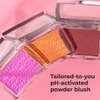 MCoBeauty Glow Up pH Powder Blush - Peach Pop, Customizable Matte Blush, Vegan, Cruelty Free Cosmetics