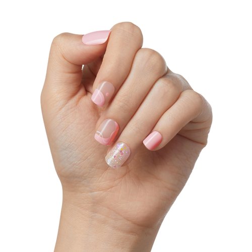 KISS imPRESS No Glue Mani Press-On Nails, Design, This Feeling', Light Pink, Petite Size, Squoval Shape, Includes 30 Nails, Prep Pad, Instructions Sheet, 1 Manicure Stick, 1 Mini File