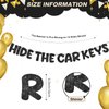 Fulmoon Pre Strung Hide the Car Keys Glitter Banner 15th and 16th Car Theme Party Supplies Funny Birthday Party Decorations Happy 16th Birthday Decorations (Black)