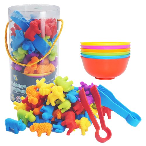 ABCaptain Counting Animals Toy Matching Sorting Game, Color Classification and Sensory Training Preschool Educational Learning Toys Set Gift for Toddlers Kids Boys Girls Ages 3 4 5 6 +