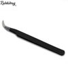 Rolabling 2pcs Elbow & Straight Black Nail Tweezers Rhinestone Picker Manicure Nail Art Tool (Set-1)