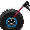 HIRCQOO 2.2" Rubber Tires Inflatable OD135mm & 12mm Hex Hub Plastic Beadlock Wheel Rims Compatible with Axial SCX10 Tamiya CC01 TF2 Traxxas 1/10 RC Monster Truck Crawler (Blue)