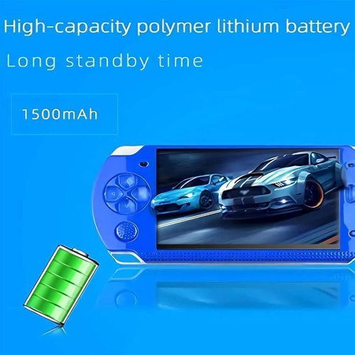 Handheld Game Console, Built-in 1200 Games 4.3’’ HD Screen Retro Gaming System, Portable Rechargeable Game Console with Dual Joystick, Support TV Output, Best Gift for Kids and Adult (Blue)