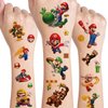 8 Sheets(194 PCS) Mario Temporary Tattoos Stickers, Birthday Party Supplies Favors Super Cute Fake Tattoos Stickers Party Decorations for Kids Boys Girls School Rewards Gifts