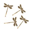 4Pcs Dragonfly Shape Bobby Pins 2.2" Vintage Royal Style Hair Clips Women Girls Hair Accessories, Gold