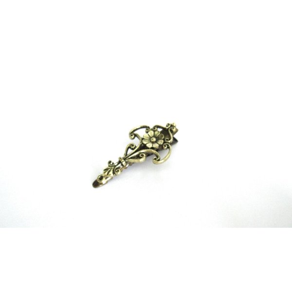 Generic Smaller bronze flower design hair pin alligator clip fine thin hair