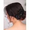 Rumtock Black Crystal Hair Comb for Women Girls Special Occasion Hair Piece Handmade Rhinestones Jewelry
