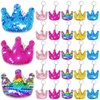 CiciBear 25 Pack Crown Sequin Keychains for Gold Themed Party Favors, Kids and Adults Birthday Gift, Baby Shower, Crown Princess Prince King Queen Party, 5 Colors