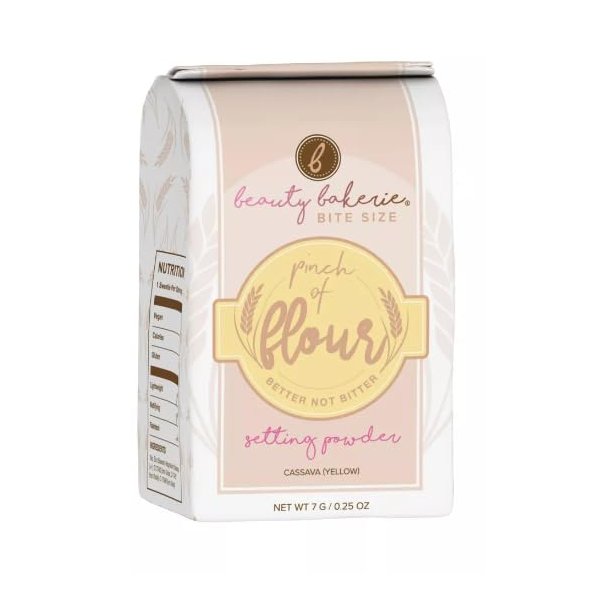 Beauty Bakerie Bite Size Pinch of Flour Setting Powder | Finishing Powder to set Makeup | 0.25 OZ/ 7G | (Cassava (Yellow))