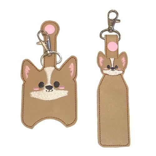 Corgi Face Hand Sanitizer Holder And/Or Lip Balm Holder