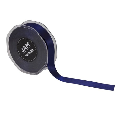 JAM PAPER Double Faced Satin Ribbon - 7/8 Inch Wide x 25 Yards - Navy Blue - Sold Individually