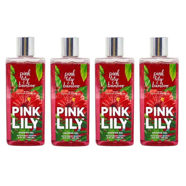 Generic Bath and Body Work PINK LILY & BAMBOO 4 Pack Shower Gel Bundle - 8 fl oz / 236 mL each