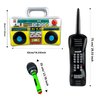Trounistro 6 Pack Inflatable Radio Boombox Inflatable Mobile Phone Inflatable Microphones for 80s 90s Party Decorations Hip Hop Theme Birthdays Party Supplies