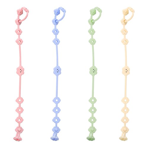 Toy Straps for Baby, 6 Pack Adjustable Silicone Toy Safety Straps for Stroller, High Chair, Car Seat, Teething Toy, Cribs, Food Grade Silicone (Blue+Green+Pink+Apricot)