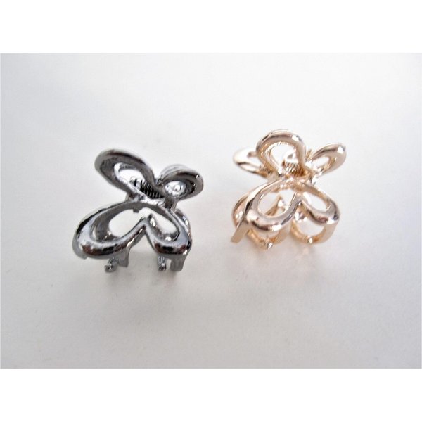 Generic Tiny small dark silver or rose gold butterfly metal hair claw clip (Primary color: Rose gold)