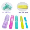 MOODKEY 30PCS Plastic Hair Rollers Set, Heatless Curler Hair Rollers Hair Curlers Snap on Rollers Self Grip Rollers Hairdressing Curlers Tools for DIY Hairdressing Hair Salon (5 Size,yellow brush)