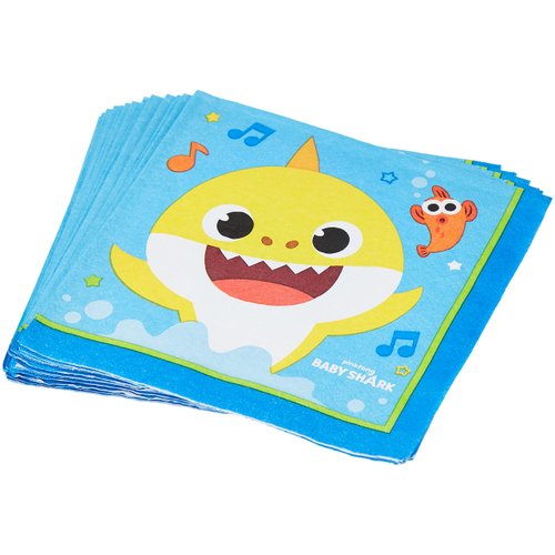 Baby Shark Luncheon Napkins, 6.5" (16-Pack) - Adorable Table Accessory, Perfect for Kids' Parties & Celebrations