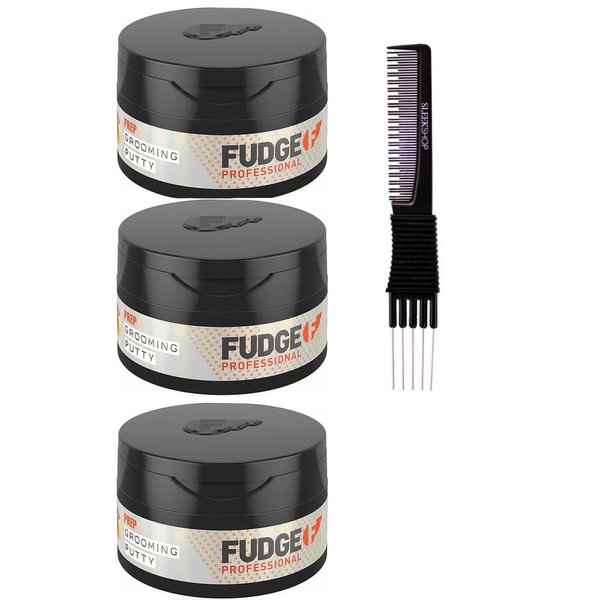 yper Fudge Grooming Putty (2.64 oz) with Teasing Comb Pack of 3