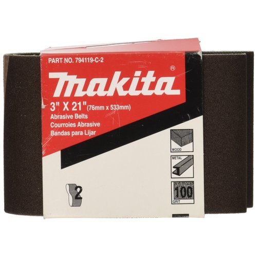 Makita 742308-3 3-Inch x 21-Inch Abrasive Sanding Belt, 80 Grit (10/Pk)
