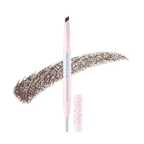 UNICORN GLOW Tri Tip Eyebrow Auto Pencil, #1 Black Brown - Triangular Brow Pencil - Create, Color & Control Eyebrows with Precision | Long-Lasting Triangular Point Eyebrow Pencil