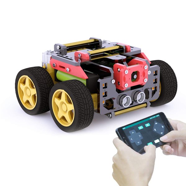 Adeept 4WD Smart Robot Kit Compatible with Raspberry Pi 4 3 Model B+ B, OpenCV Target Tracking, Real-Time Video, AWR Robotic Car Kit Adult with PDF