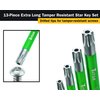Titan 12715 Extra-Long Arm Tamper Resistant Star Key Set - 13 Piece , Green