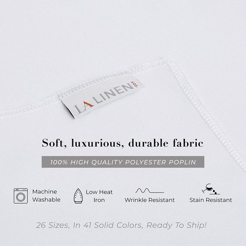 LA Linen Polyester Poplin Washable Round Tablecloth, Stain and Wrinkle Resistant Table Cover 58", Fabric Table Cloth for Dinning, Kitchen, Party, Holiday 58-Inch, Dusty Rose, (TCpop58R_RoseP79)