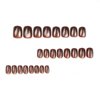MISUD Fall Press on Nails Short Square Fake Nails Glossy Glue on Nails Bling Cat Eye Design Acrylic Nails Squoval Autumn Arificial Nails Brown Glitter Chrome Stick on False Nails 24 pcs