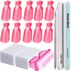 Teenitor Nail Gel Remover Tools Kit with Pink Polish Remover Clips, Cuticle Peeler Scraper, Gel Nail Brush, 115 Pack Nail Wipe Cotton Pads, Nail File Grits 120/180 Buffer Block Grits 400/4000