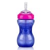 Nuby No-Spill Soft Straw Easy Grip Sippy Cup for Girls - (3-Pack) 10 Oz - 12+ Months